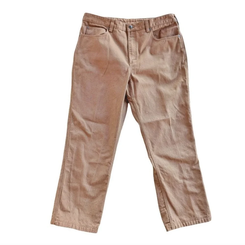 Duluth Trading Workwear Heavyweight Canvas Fire Hose Pants Desert Khaki sz 38